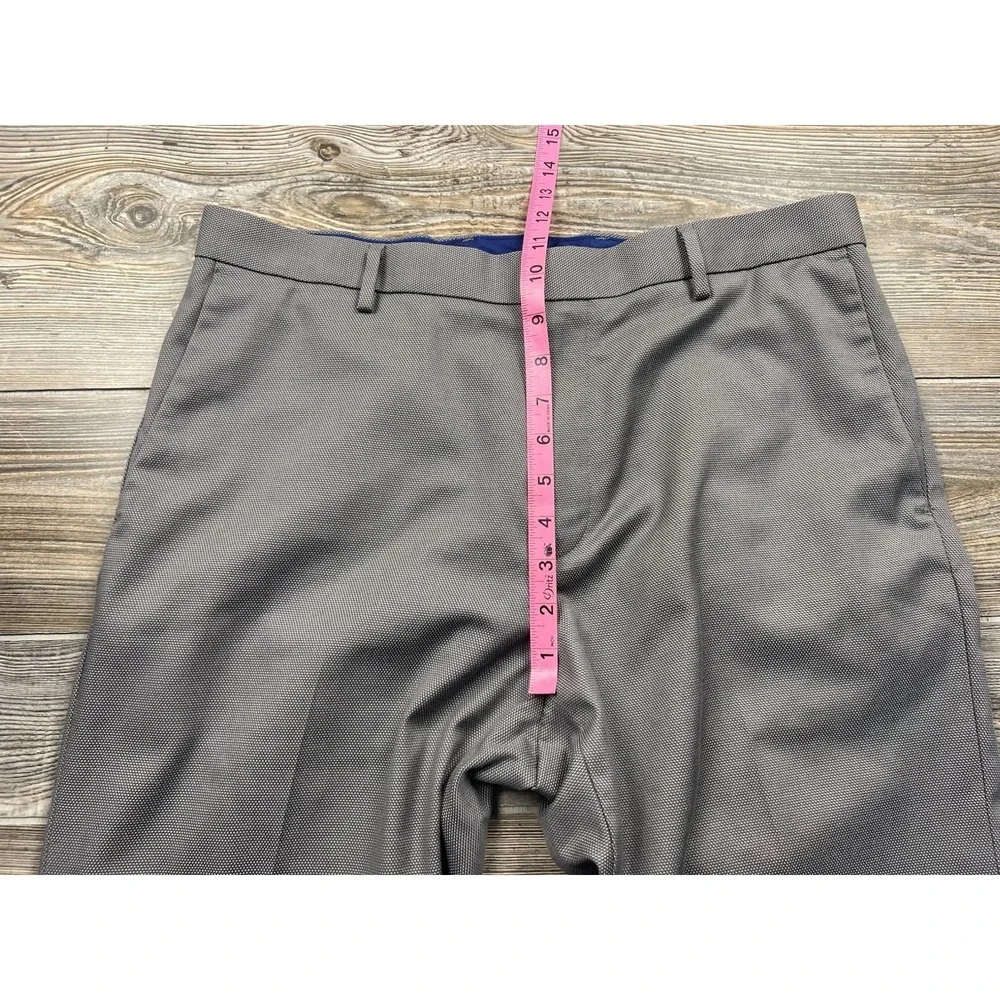 Banana Republic Non‎ Iron Tailored Slim Fit Grey Dress Pants Sz 33x30 FITS 34x29